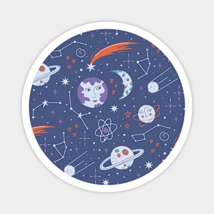 Pattern with astronomy symbols Magnet